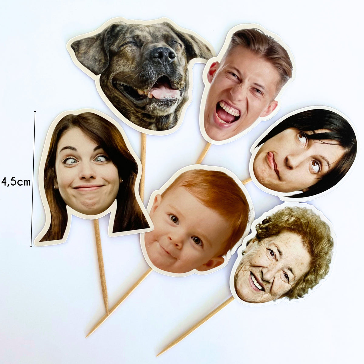 Dog face confetti, cupcake toppers or garland