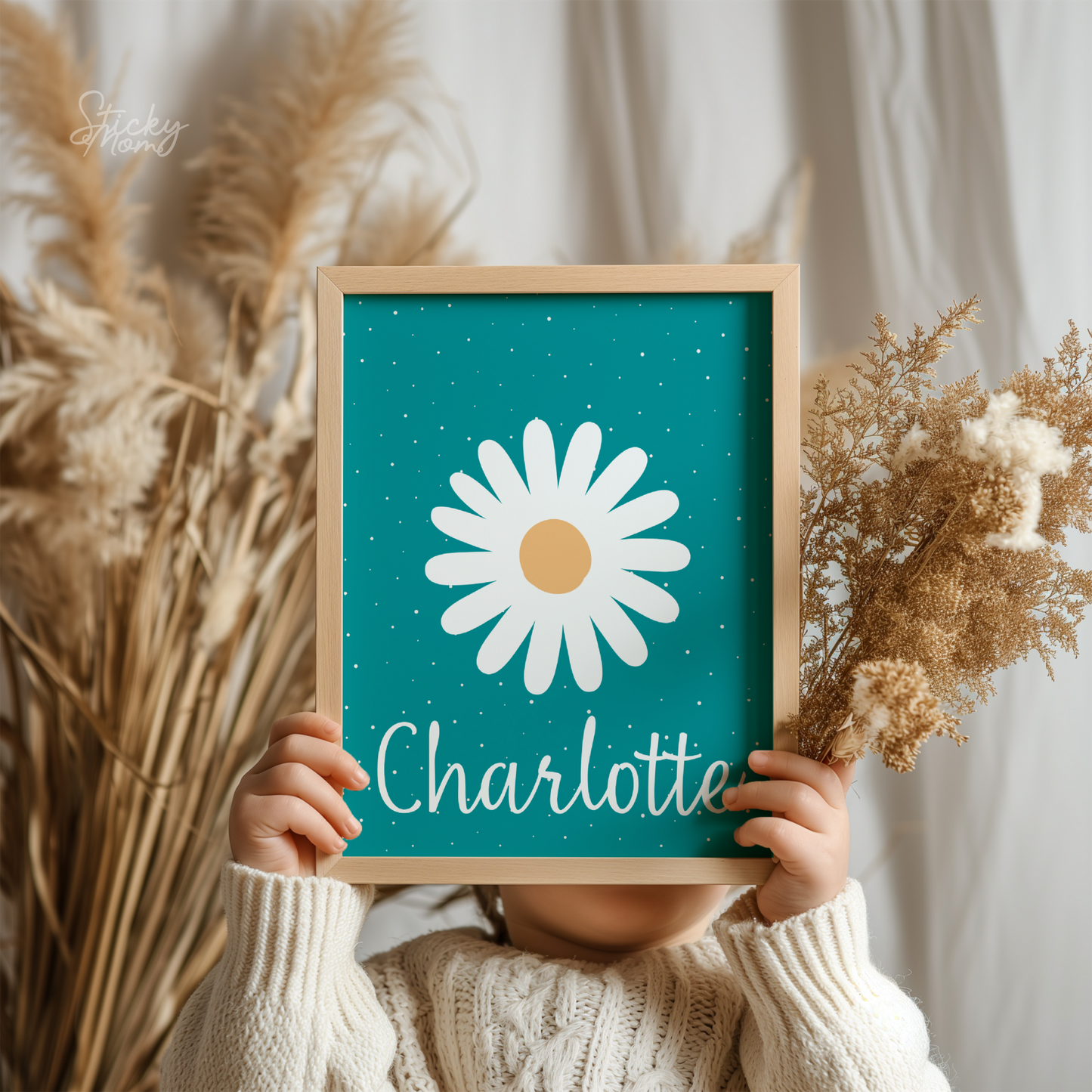 Daisy flowers Prints Set - personalized with name