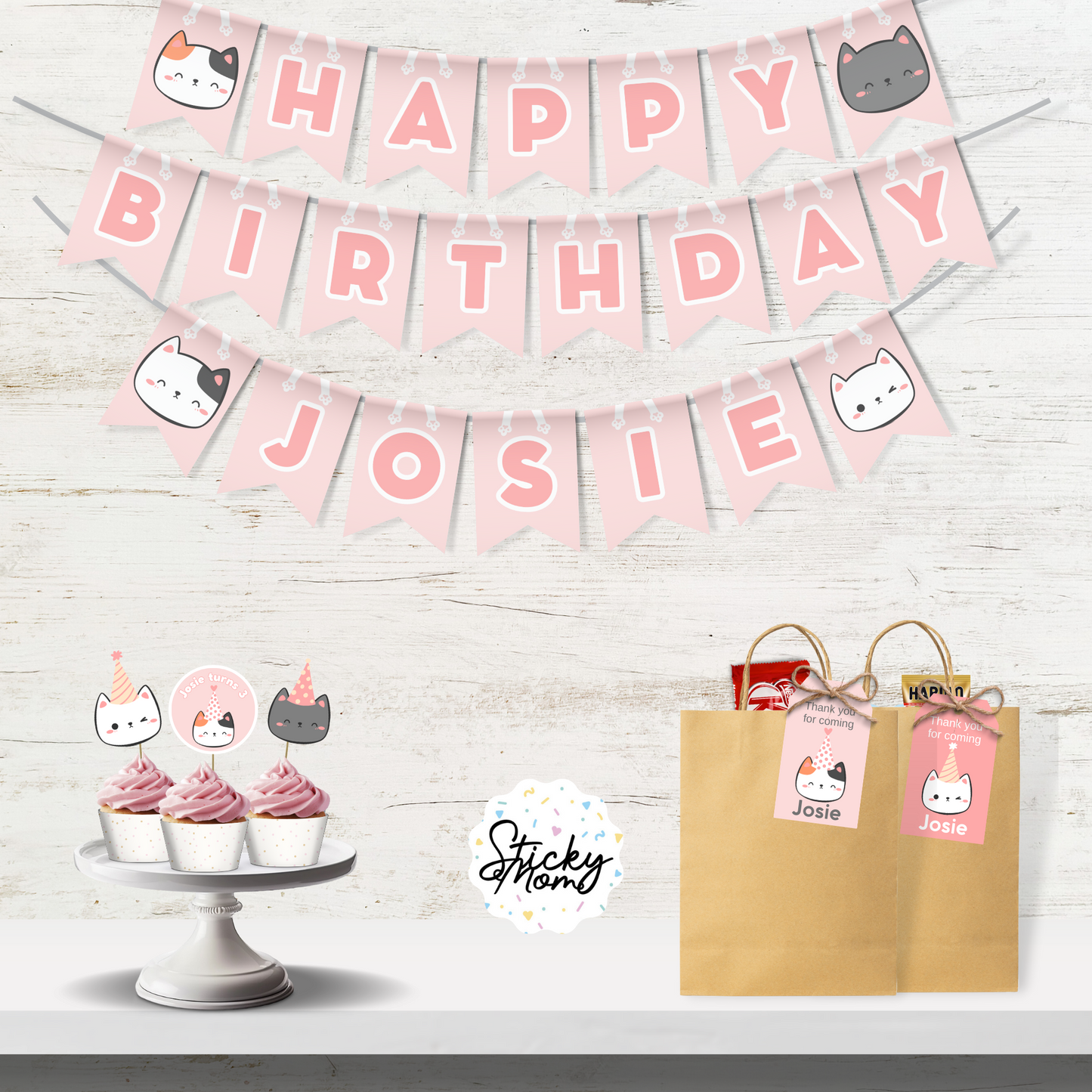 Cat Birthday Bundle Set - personalized by us!