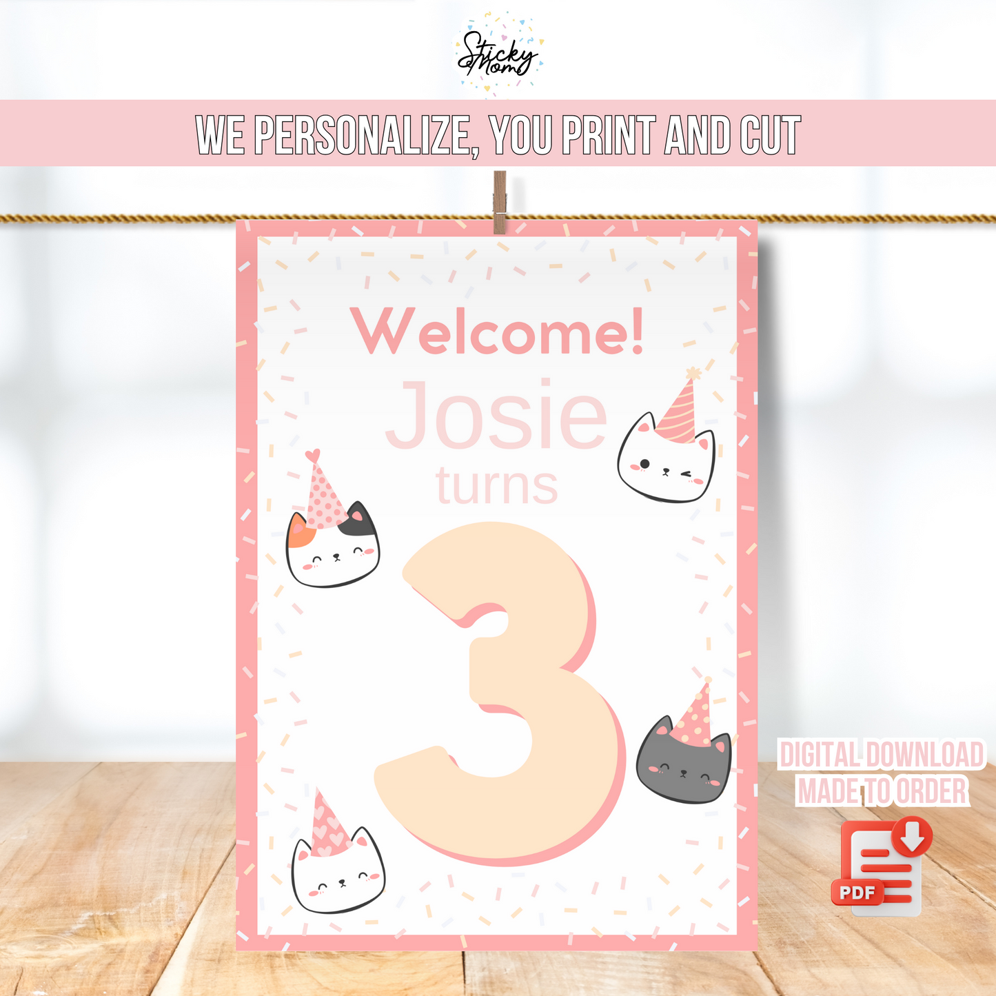 Cat Birthday Bundle Set - personalized by us!