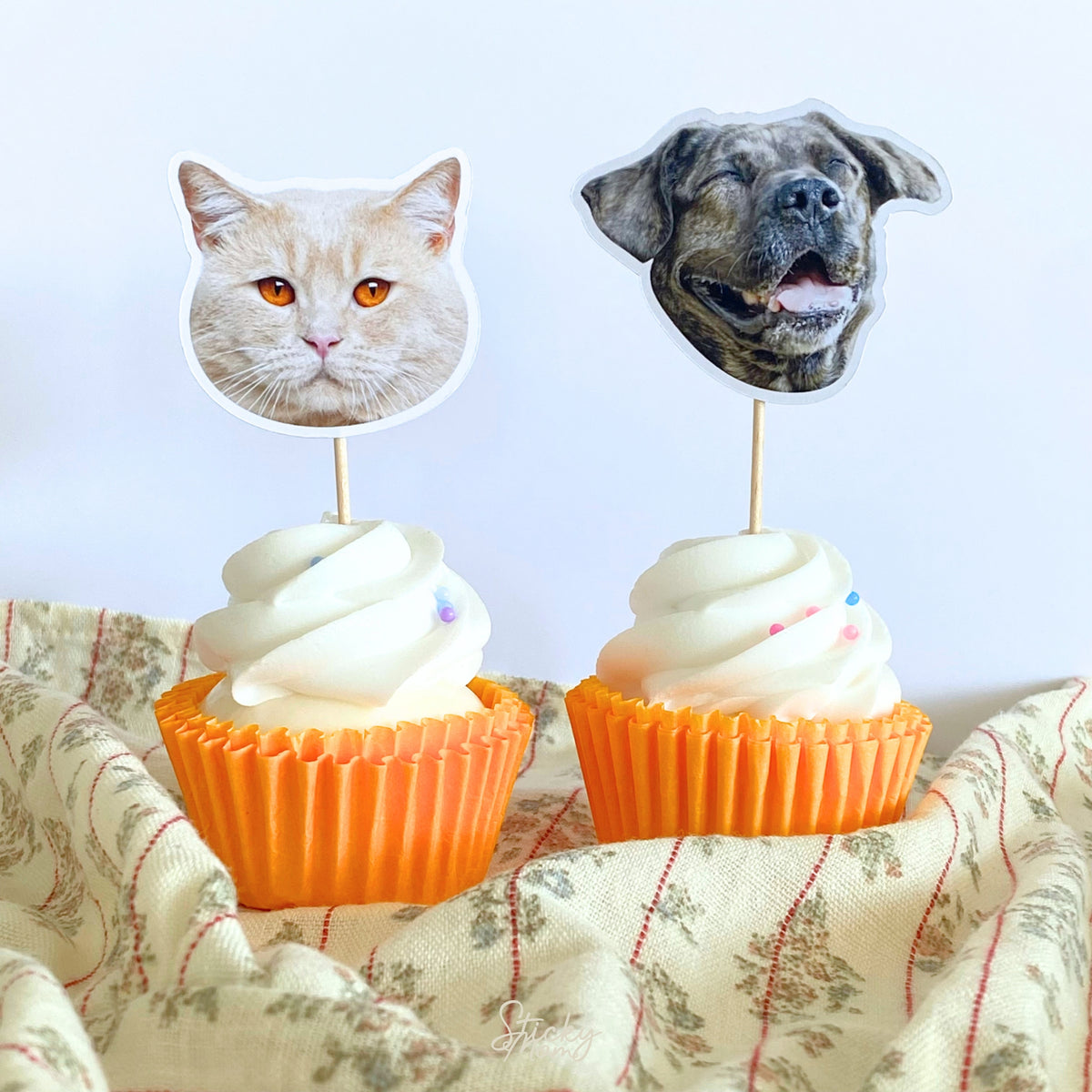 Dog face confetti, cupcake toppers or garland