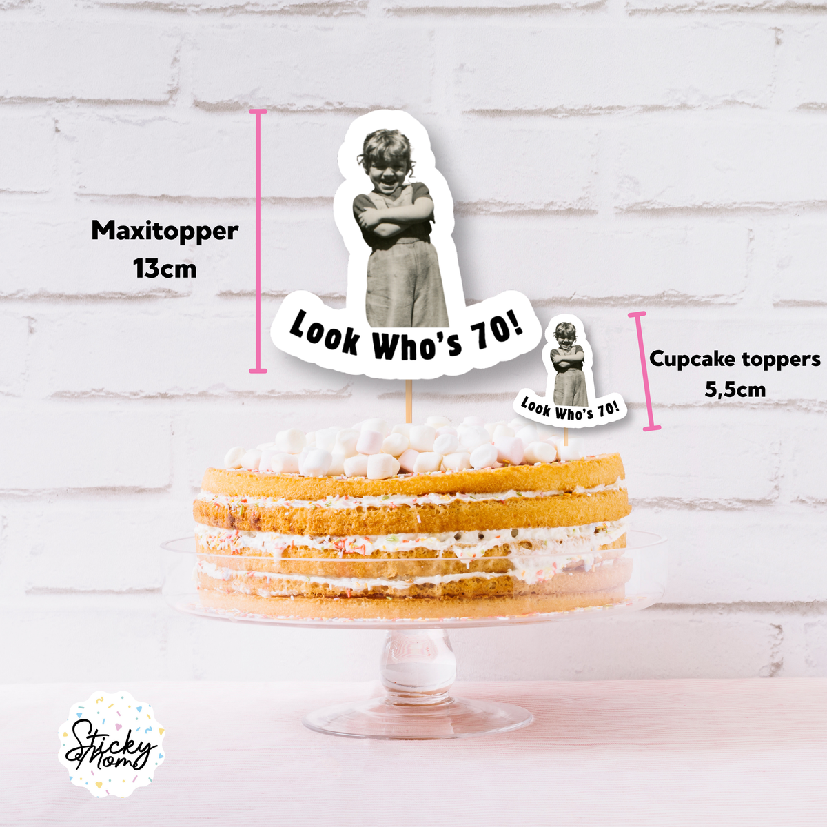 Fuck im 40 Look whos 30 50 60 70 Birthday photo confetti , photo cupcake toppers confetti popcorn boxes cake topper picture paper straws