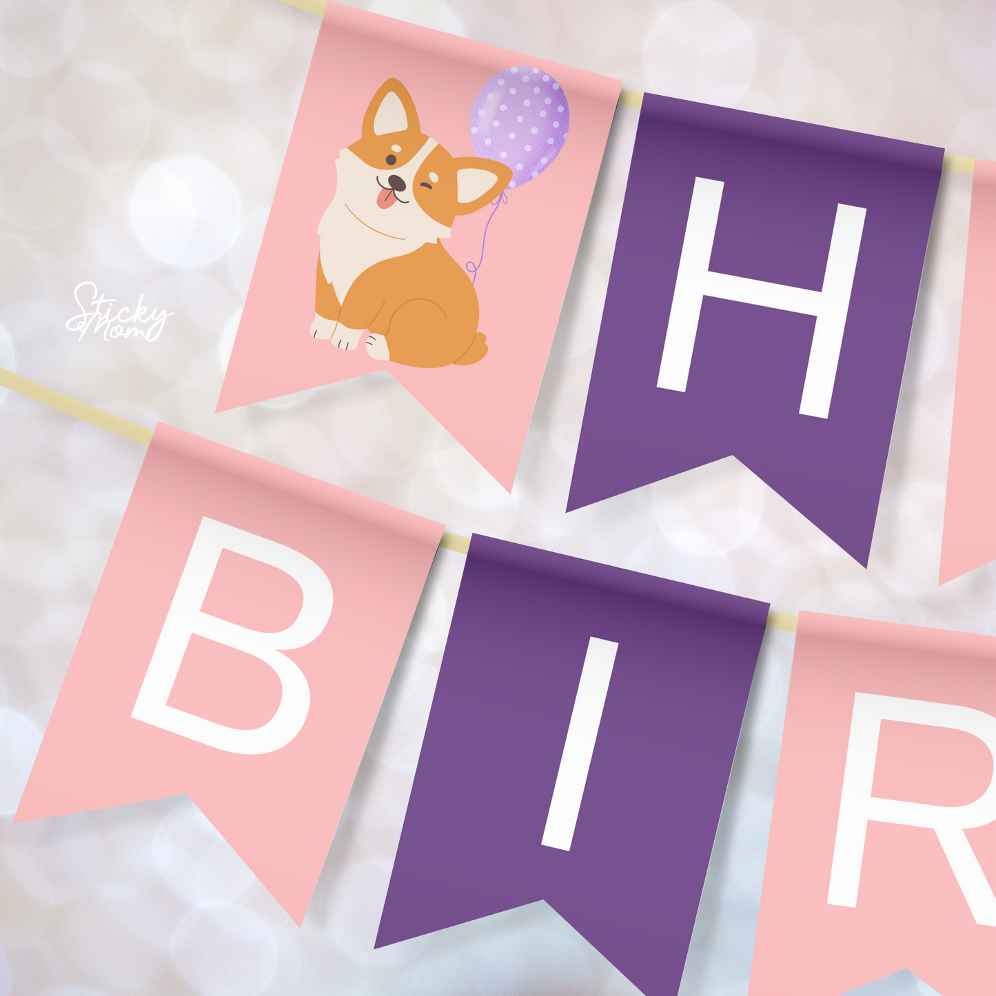 Corgi Birthday Printable Garland