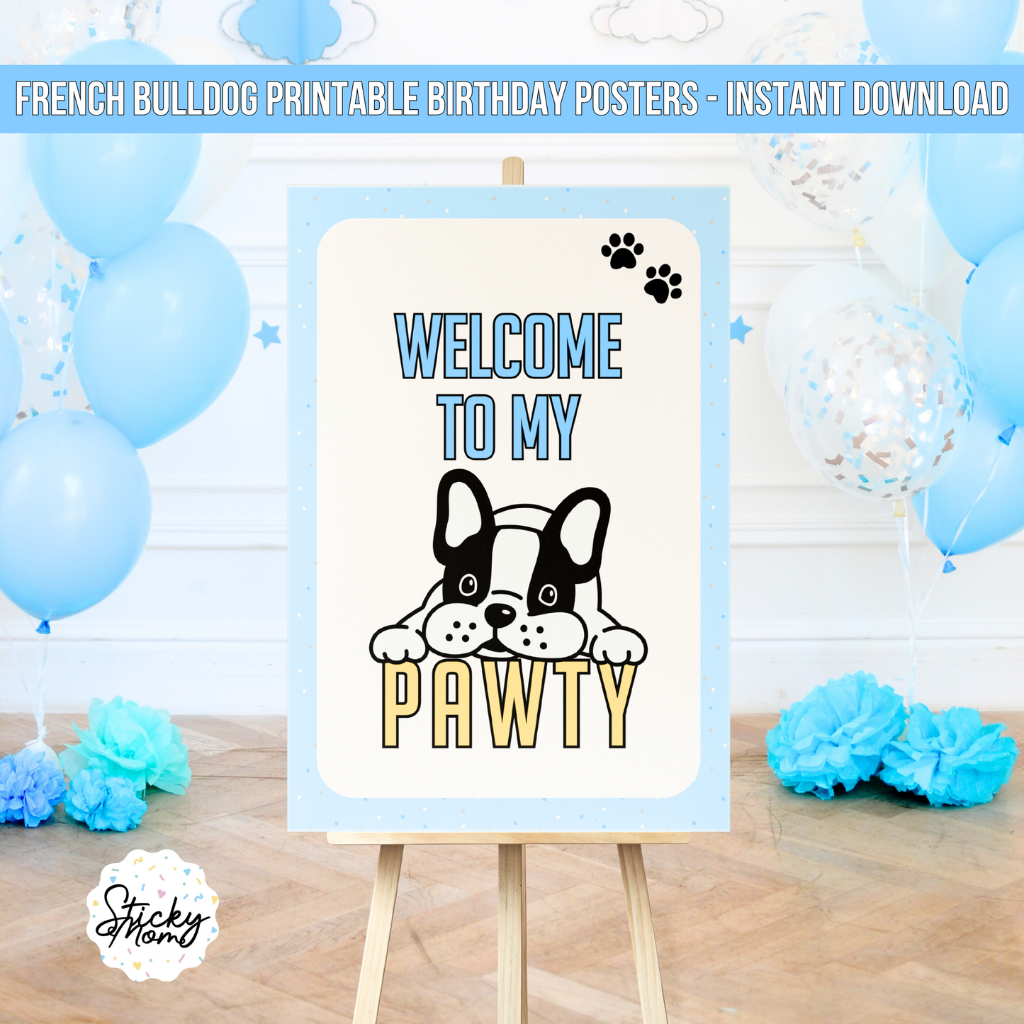 French bulldog Birthday Printable posters