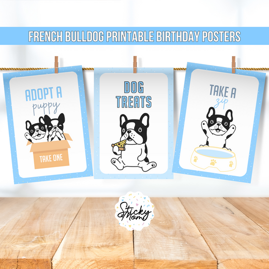 French bulldog Birthday Printable posters