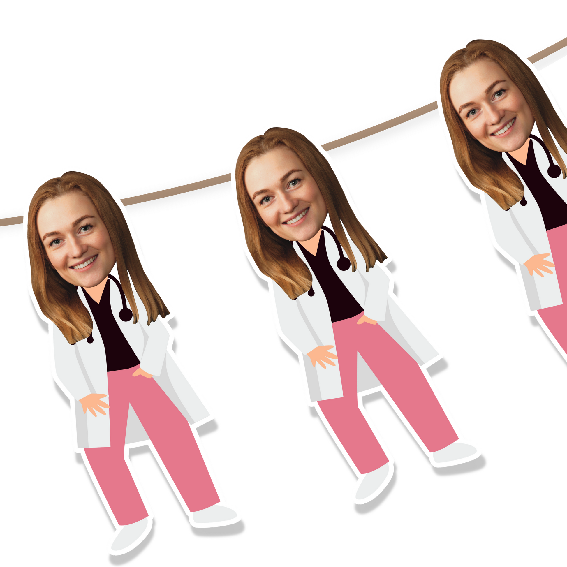 Happy doctors day banner Doctor Face Banner medicine Cupcake Toppers photo banner Printable Graduation Party Decor - digital