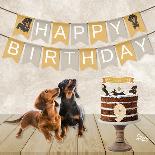 Dachshund Birthday Bundle printable - personalized by us!