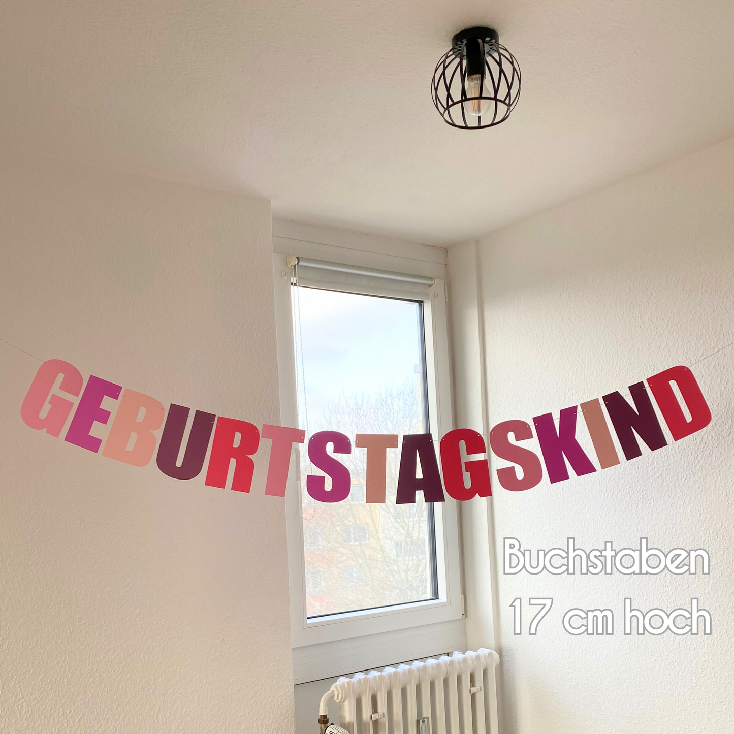 Geburtstagskind maxi garland personalized - pink party