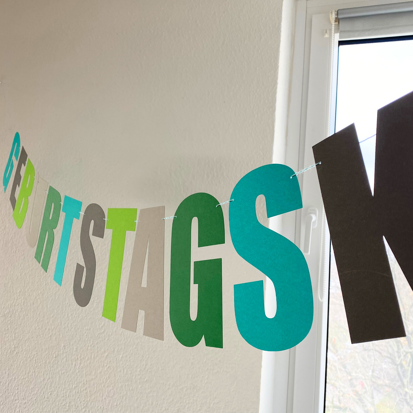 Geburtstagskind maxi garland personalized - green party