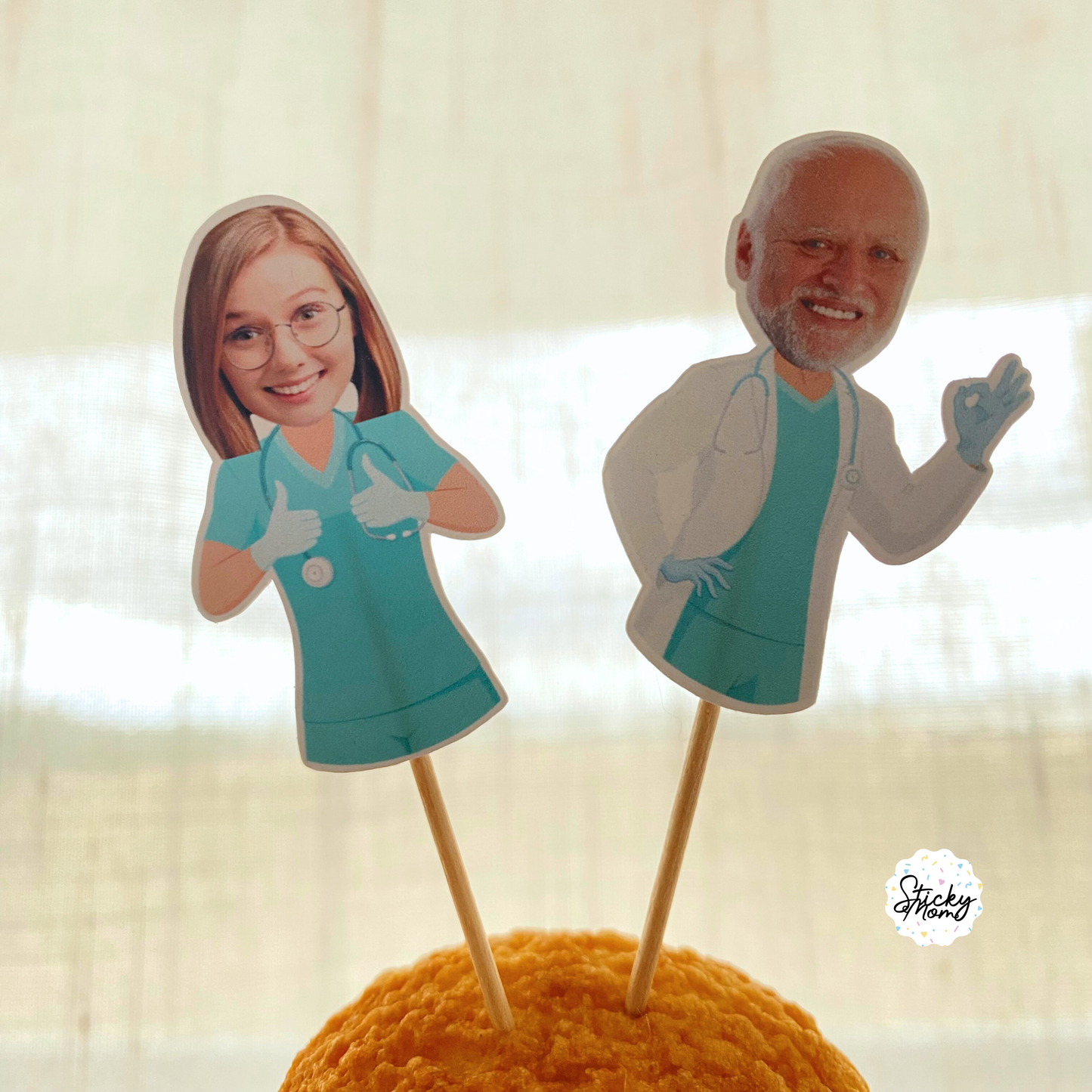 Surgeon photo banner, doctor cupcake toppers and doctor confetti - Graduation doctor day