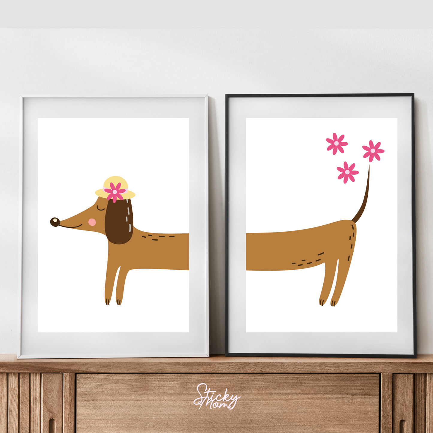 Dachshund floral Prints