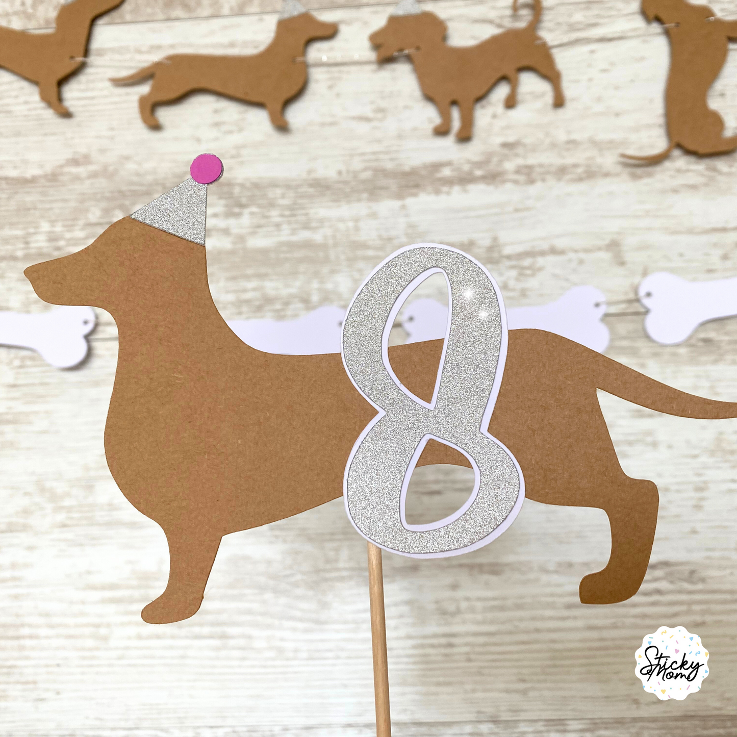 Dachshund dog party Cake Topper - dog birthday