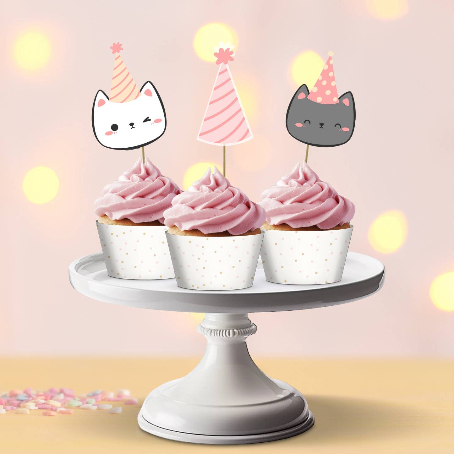 Cat Birthday Printable Cake topper