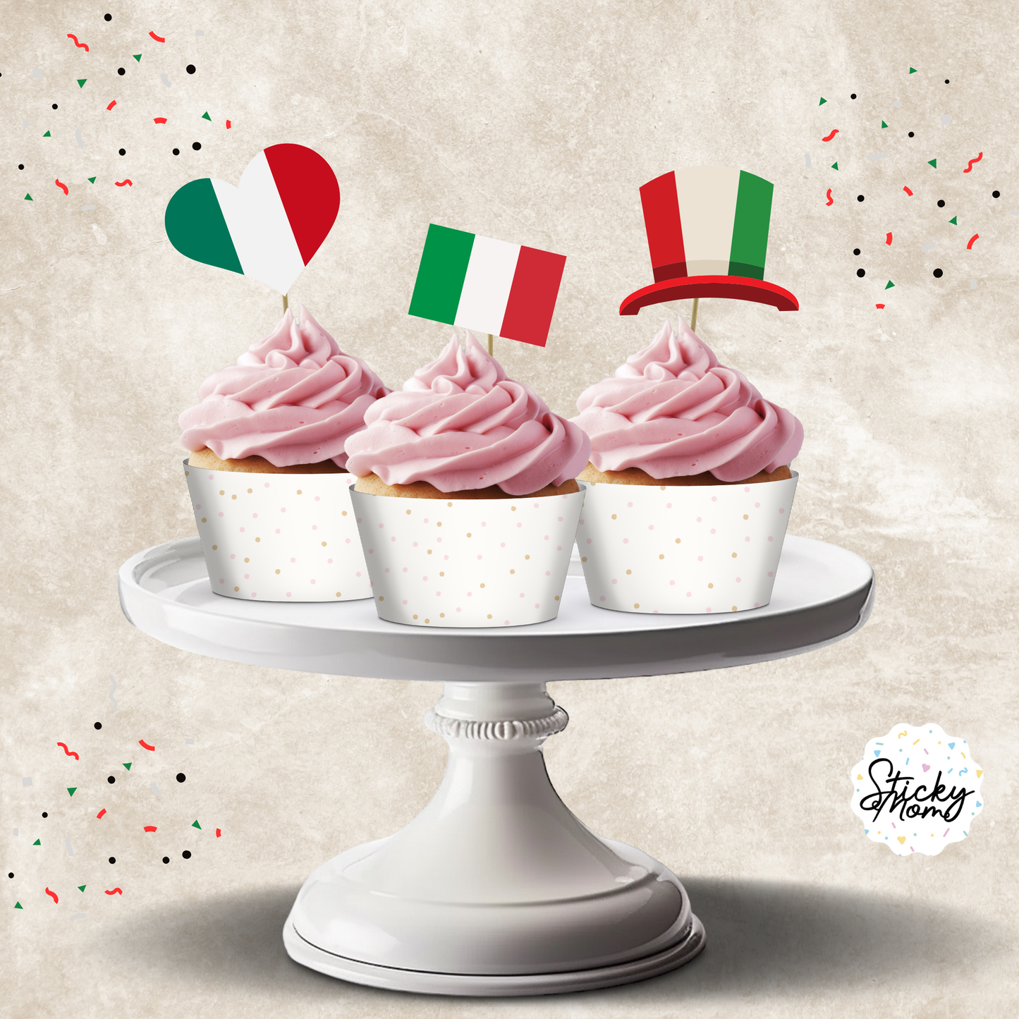 Italy Farewell banner, Italy poster, Italy cupcake toppers - printable