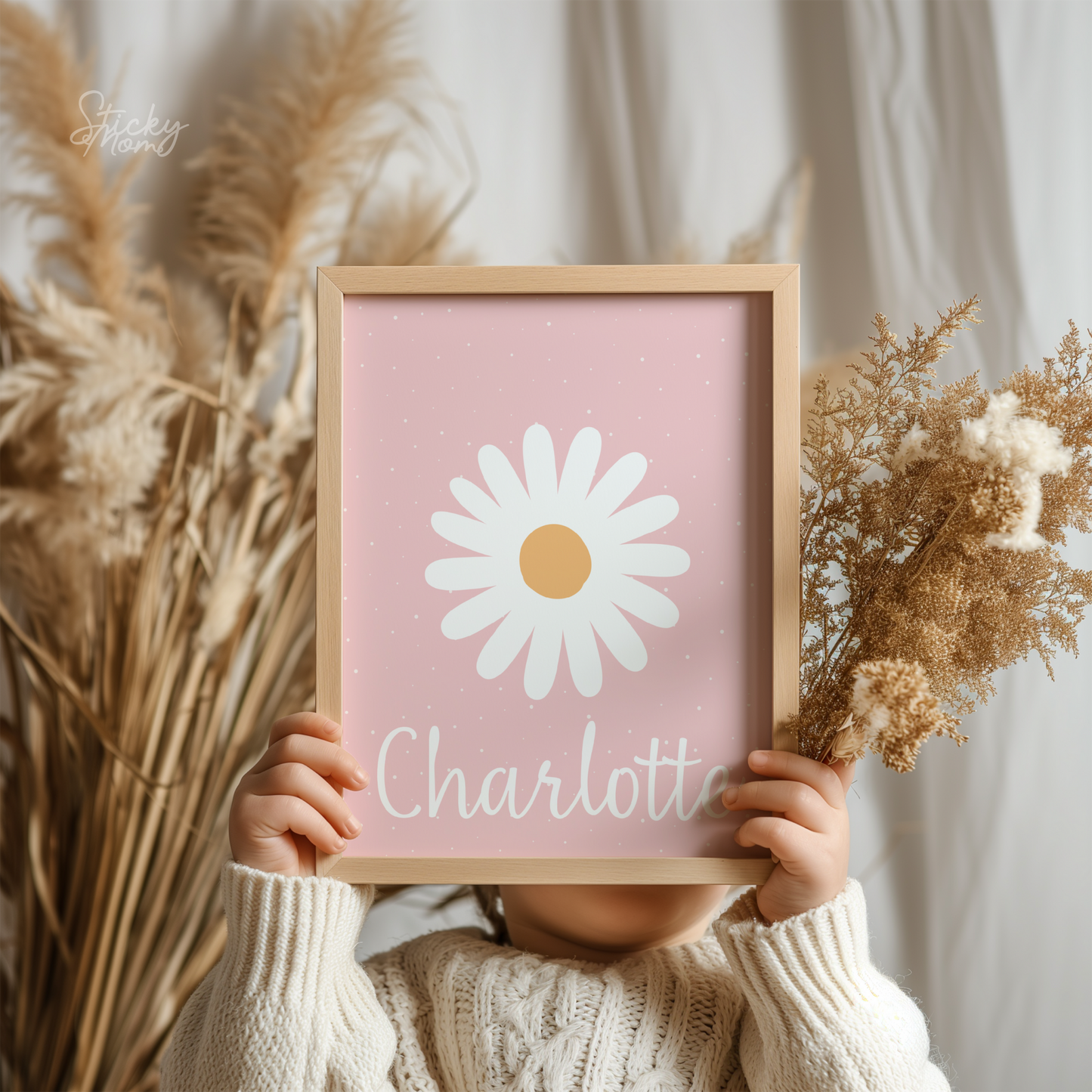 Daisy flowers Prints Set - personalized with name