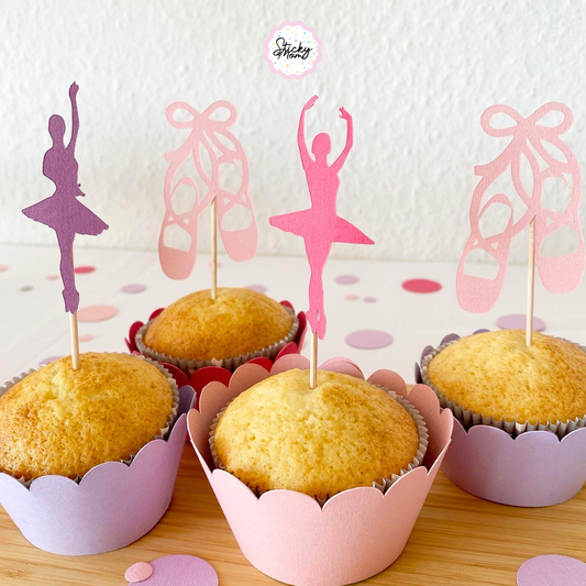 Ballerina party cupcake toppers - ballet birthday