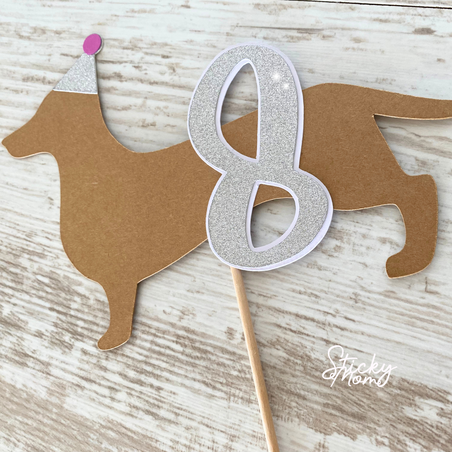 Dackel Hundeparty Cake Topper - Hundegeburtstag