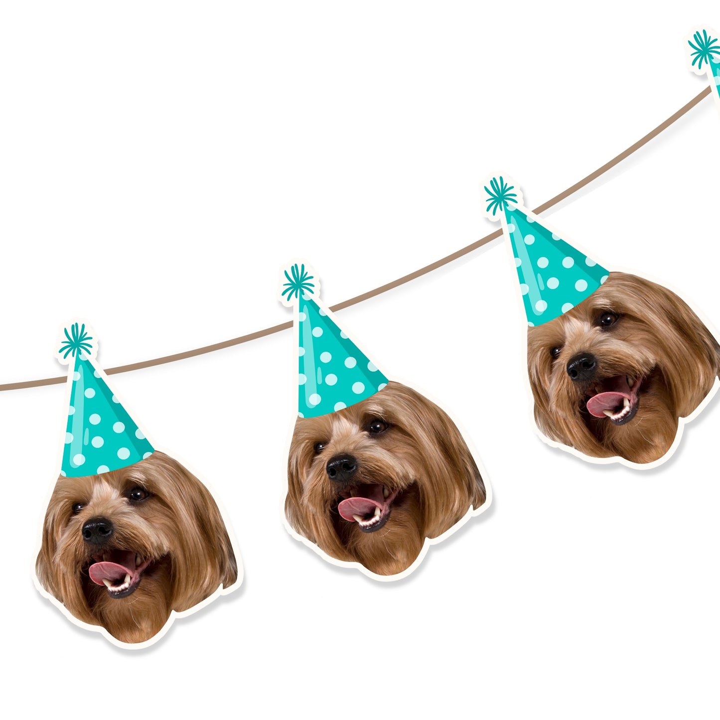 Personalisiertes Hunde-Gesichtsbanner und Cupcake-Topper