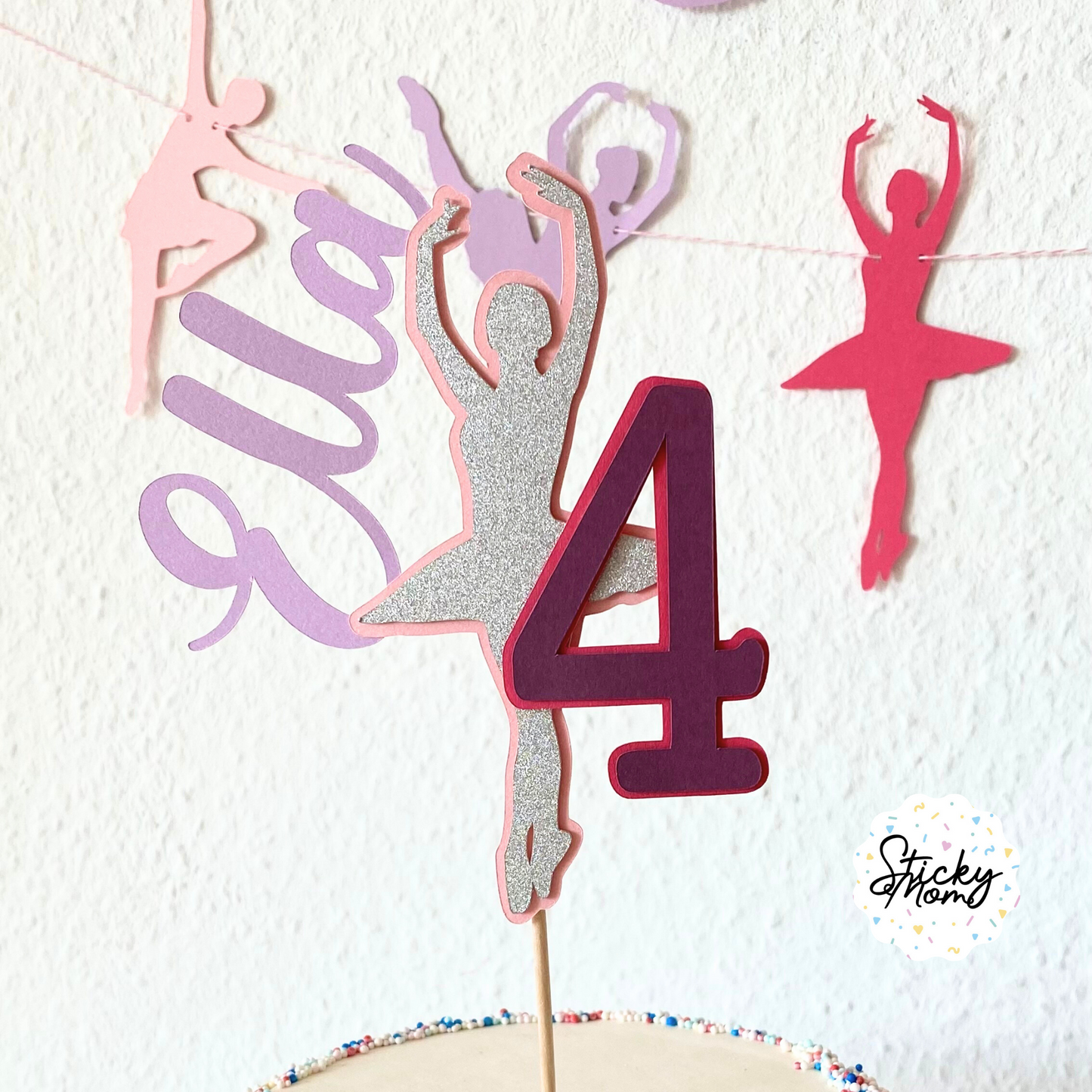 Ballerina party cake topper - ballet birthday