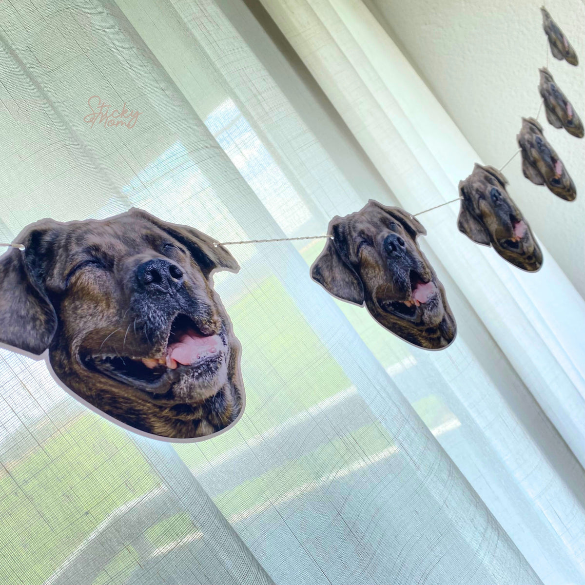 Dog face confetti, cupcake toppers or garland