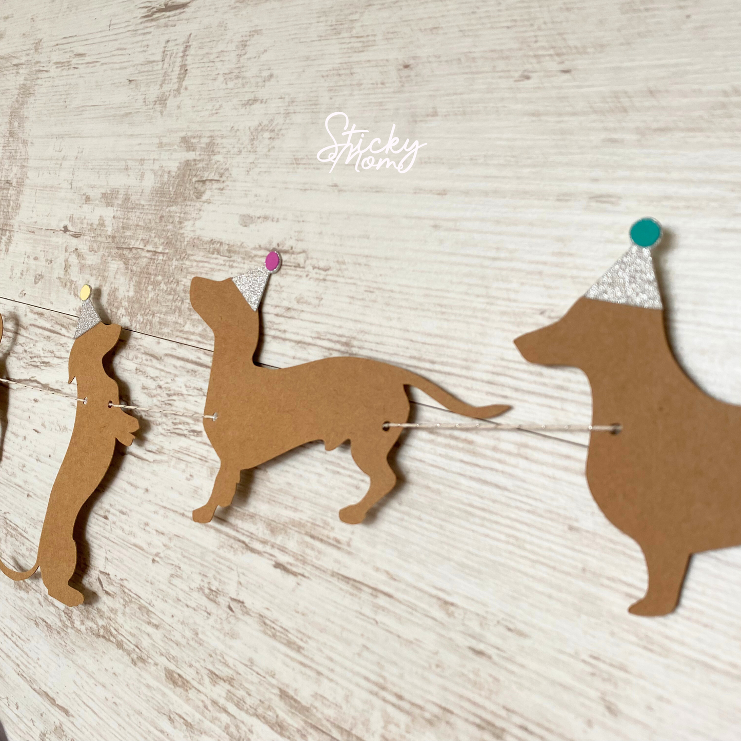 Dachshund dog party garland - dog birthday