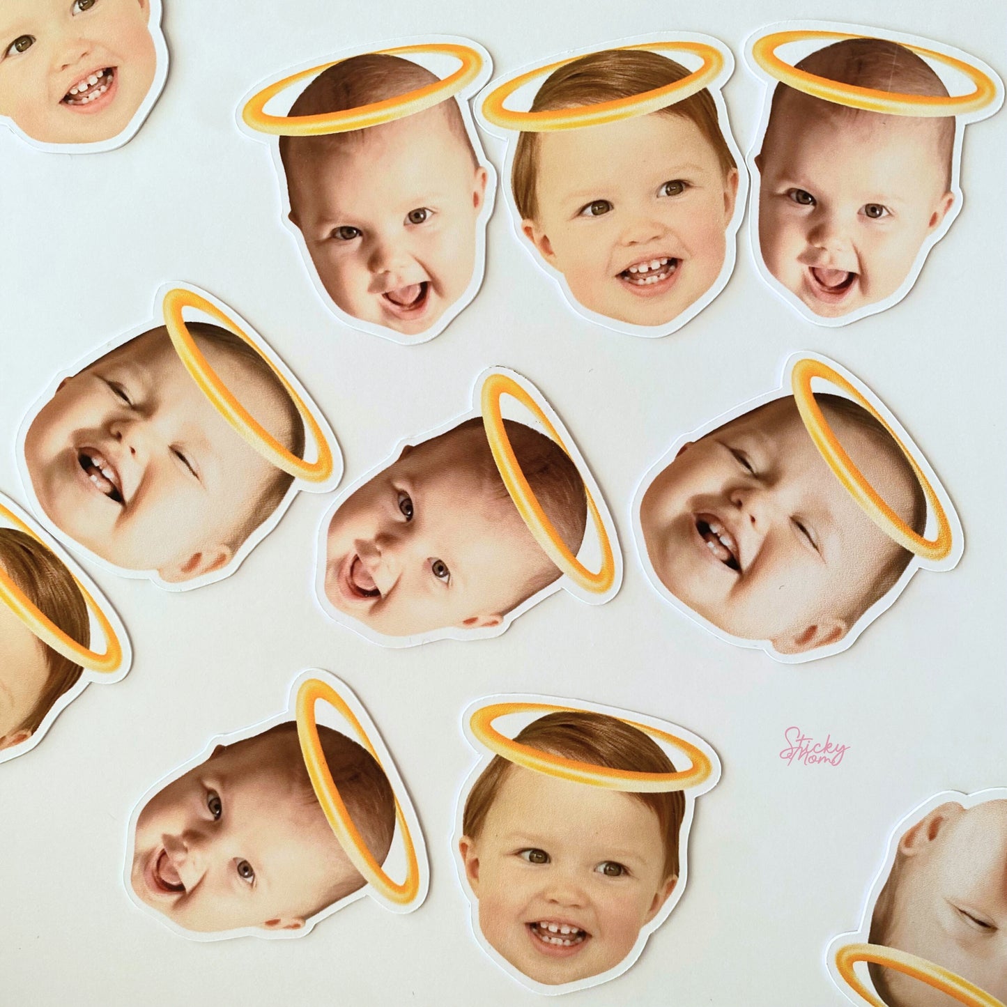 Tauffotogirlande | Cupcake-Topper zur Taufe | Konfetti mit personalisierten Babyfotos | Dekoration für die Tauffeier