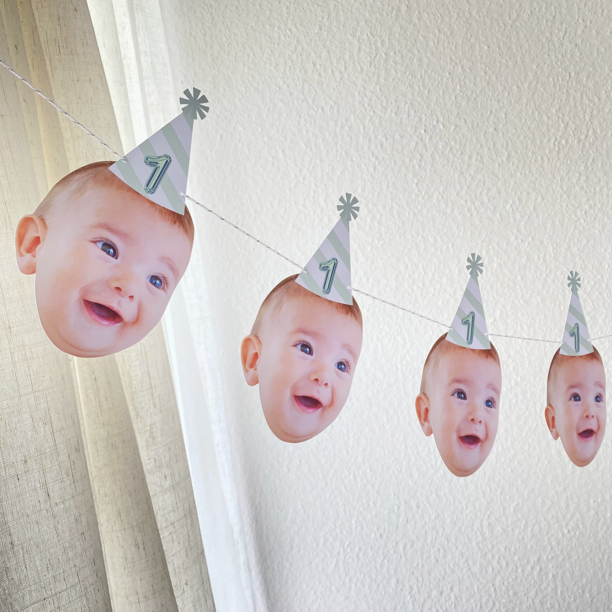 birthday face banner, baby face banner, baby face garland, baby face bunting, first year banner, face bunting baby, birthday banner face,baby birthday facee banner, 1st birthday banner, custom face garlands, birthday face decor, 1st birthday photos