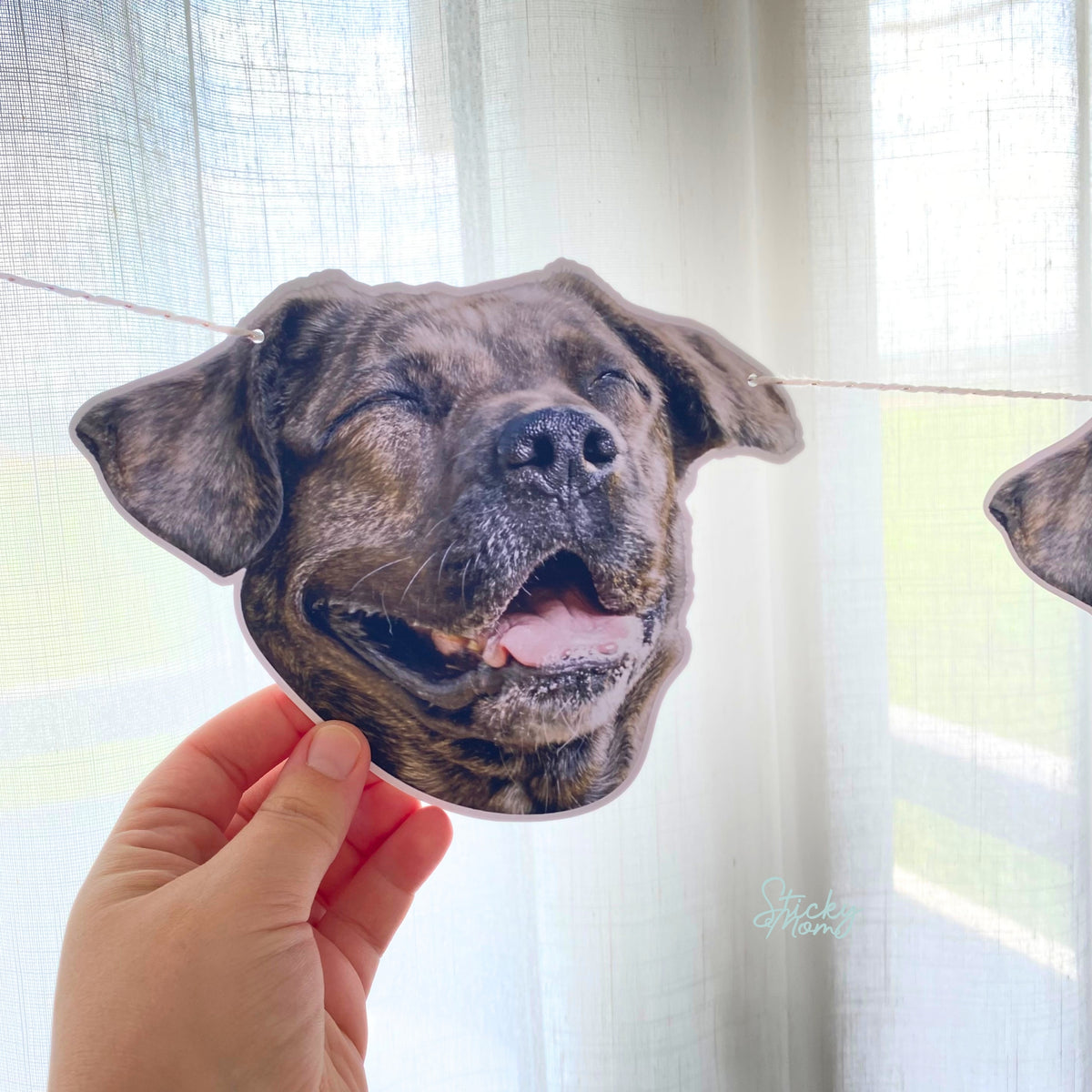 Dog face confetti, cupcake toppers or garland