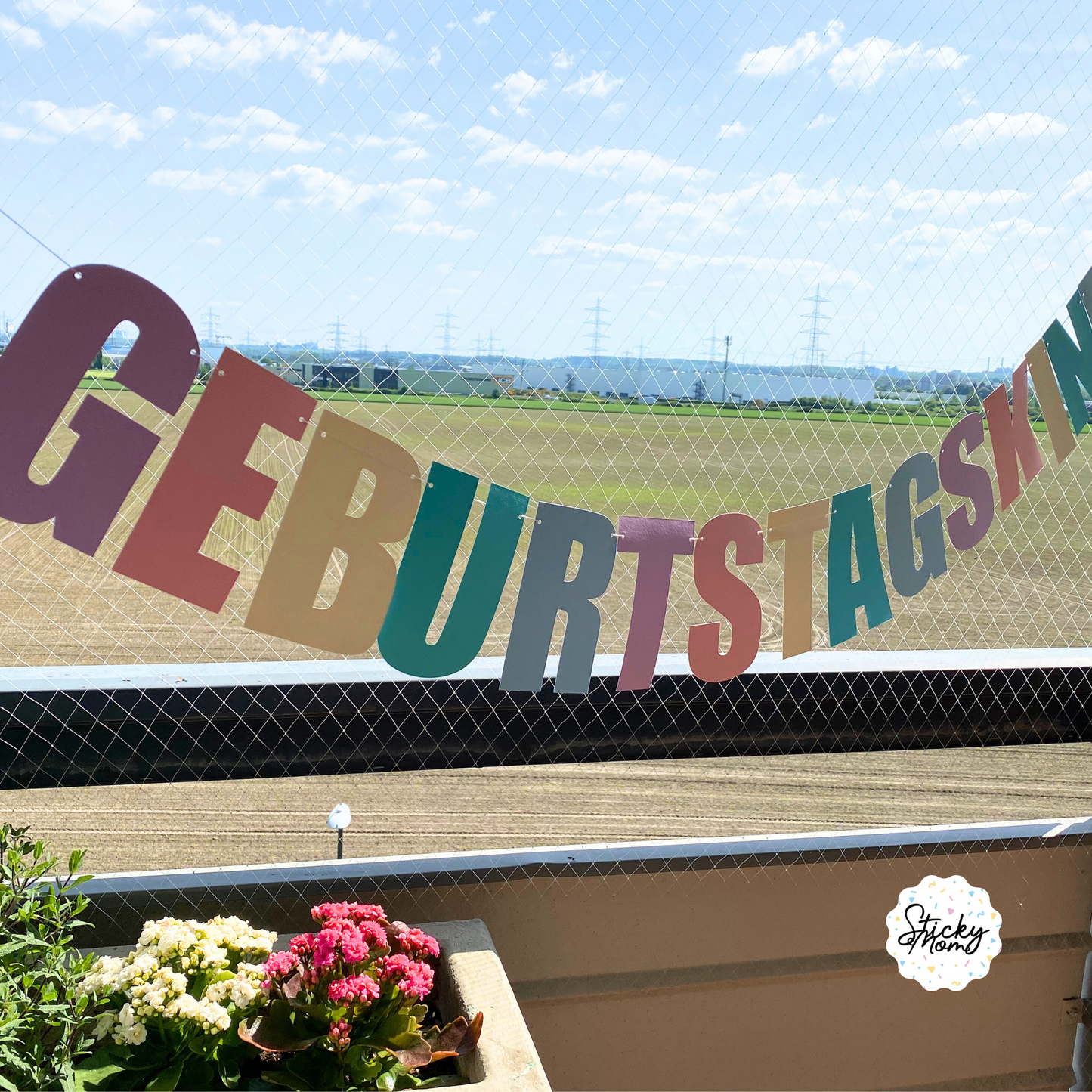 geburtstagskind garland, custom geburtstagskind happy birthday garland rainbow themed