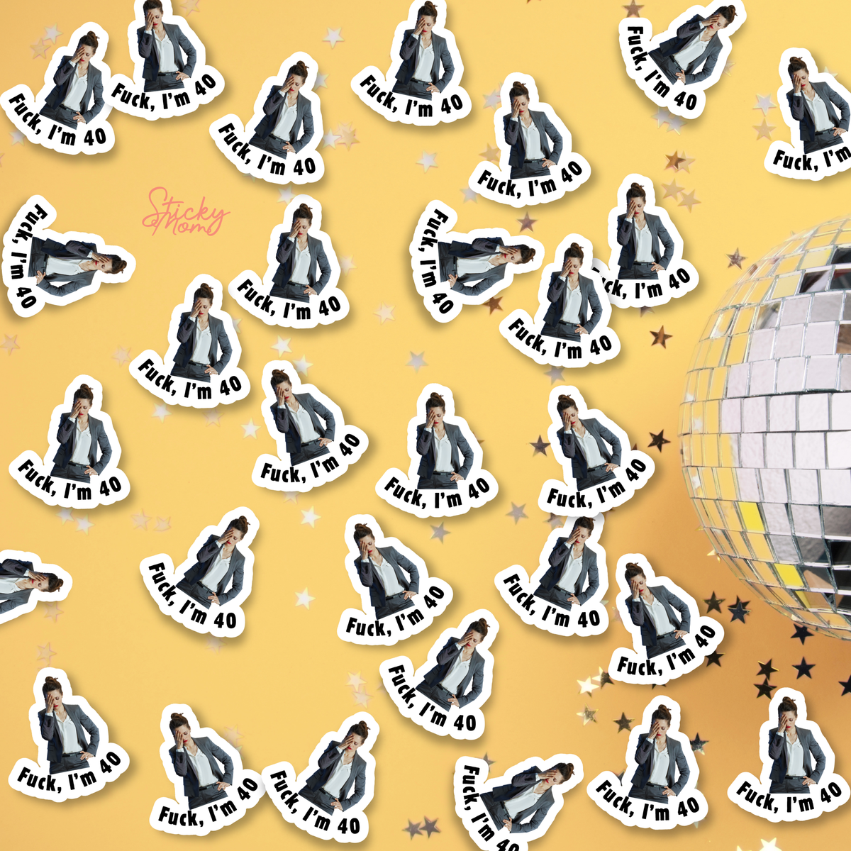 photo confetti fuck im 40 party table confetti photo custom party decorations Stickymomshop