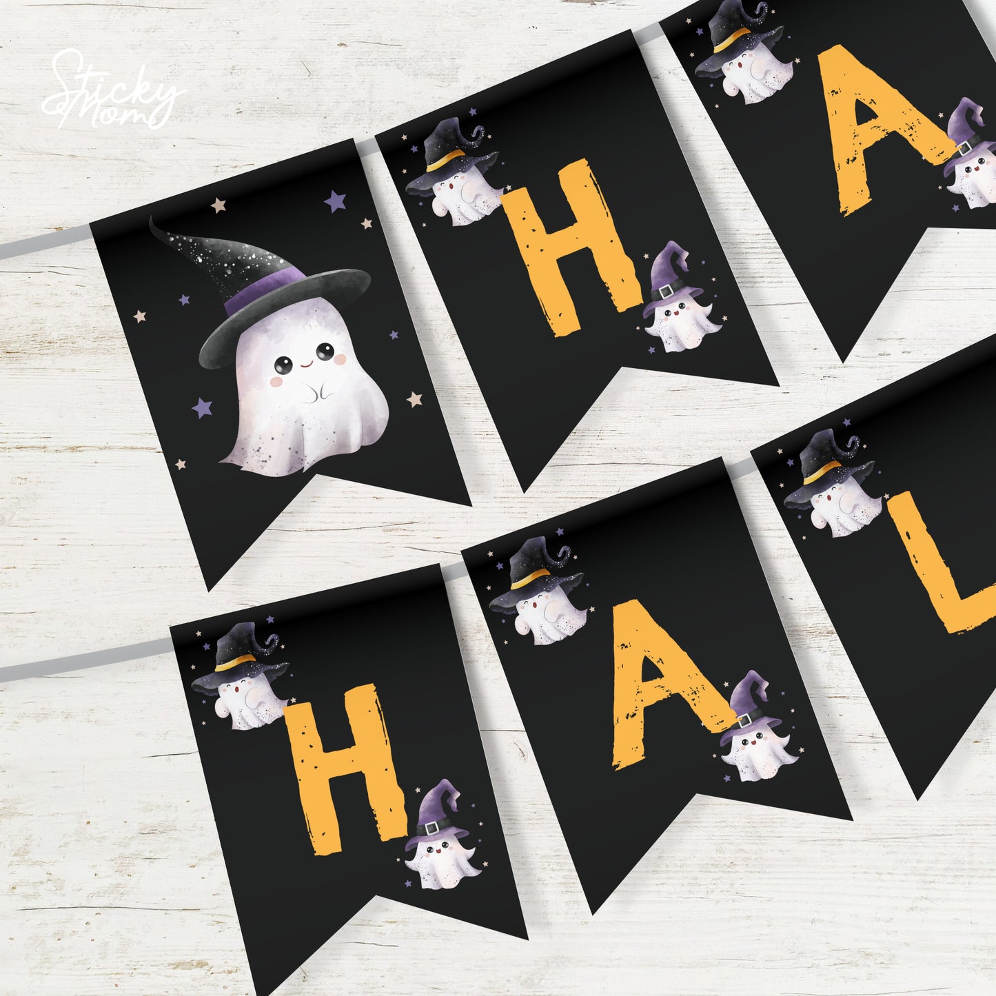 Happy Halloween Banner, Halloween Decorations, Editable Halloween garland - digital instant download