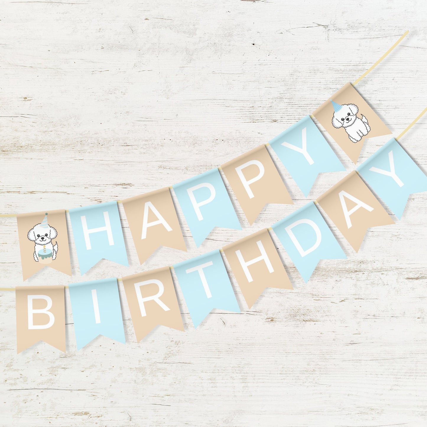 Dog Birthday Banners, Puppy Birthday Party Supplies, Kawaii Banners, Dog Birthday Letter Banners, Dog Themed Birthday Bunting for Dog Lovers, printable dog banner, to print and cut