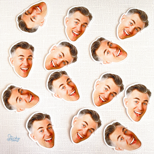 Men face confetti, cupcake toppers or garland