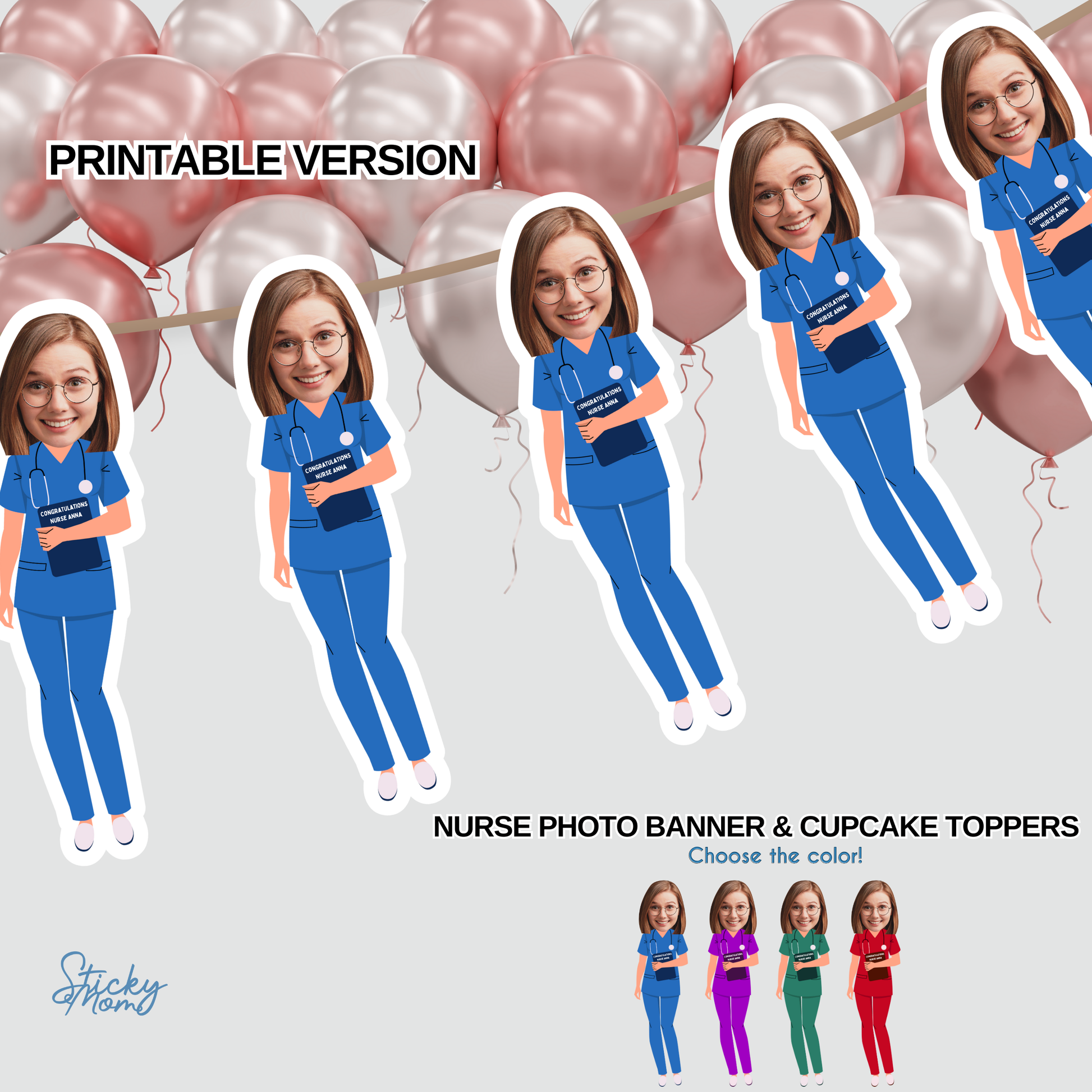 nurse graduation nurse retirement nurse photo edit nurse day image stickymomshop