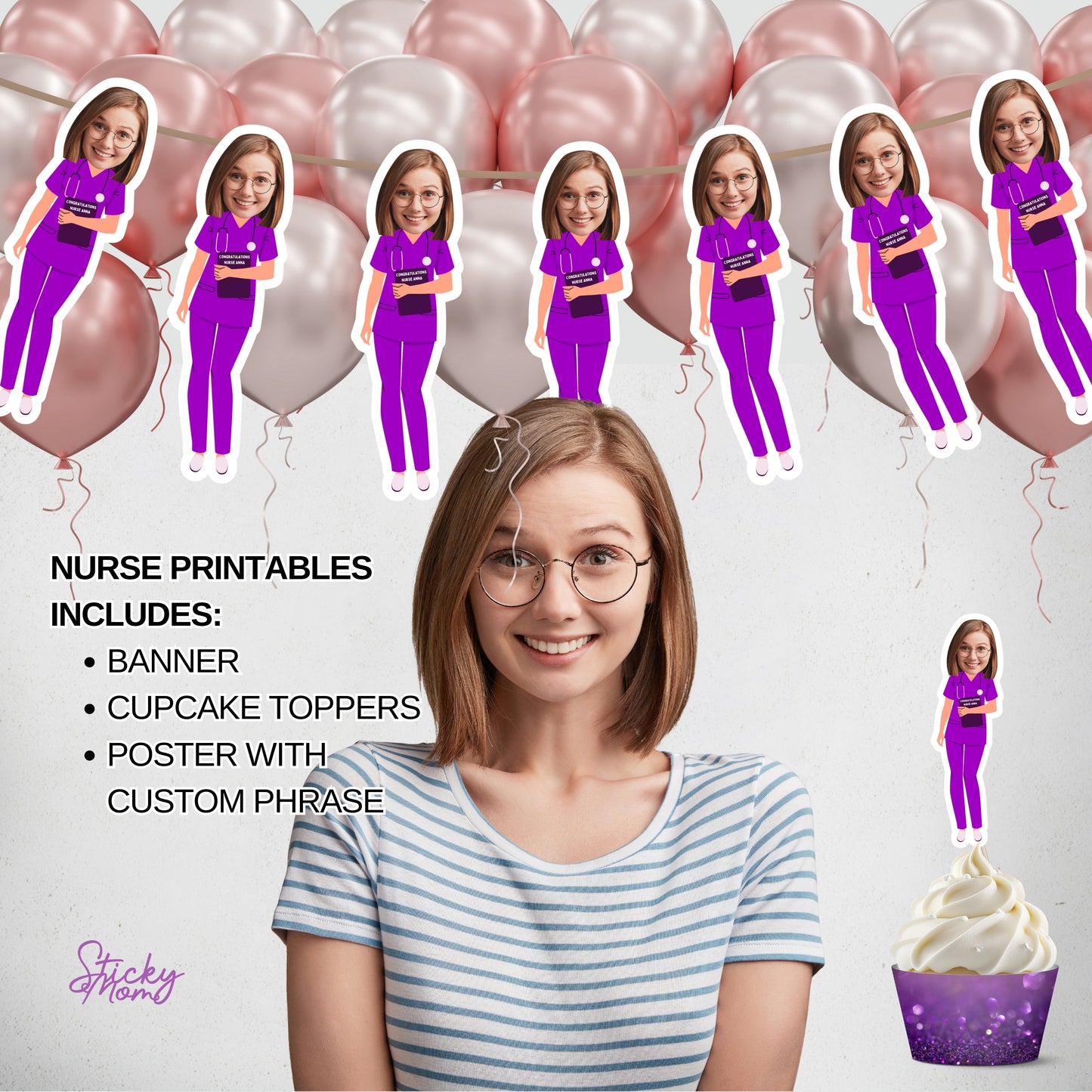 nurse graduation nurse retirement nurse photo edit nurse day image stickymomshop