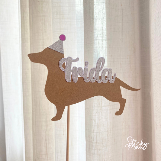 Dachshund dog party Cake Topper - dog birthday